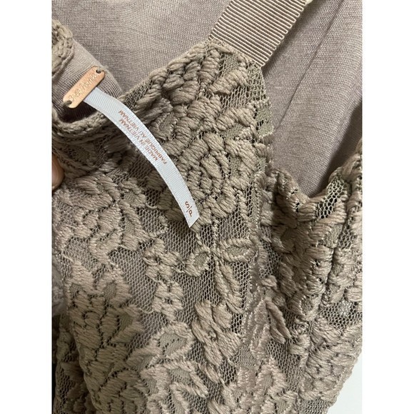 Free People Floral Brown & Gold Metallic Foil Mini‎ Dress Sz Sm - Picture 8 of 8